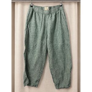 Cynthia Rowley Sage-green linen-blend pants